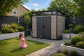 Pro Grade 7ft x 7ft Pent Roof Premium Plastic Garden Shed - Oak Woodgrain Texture